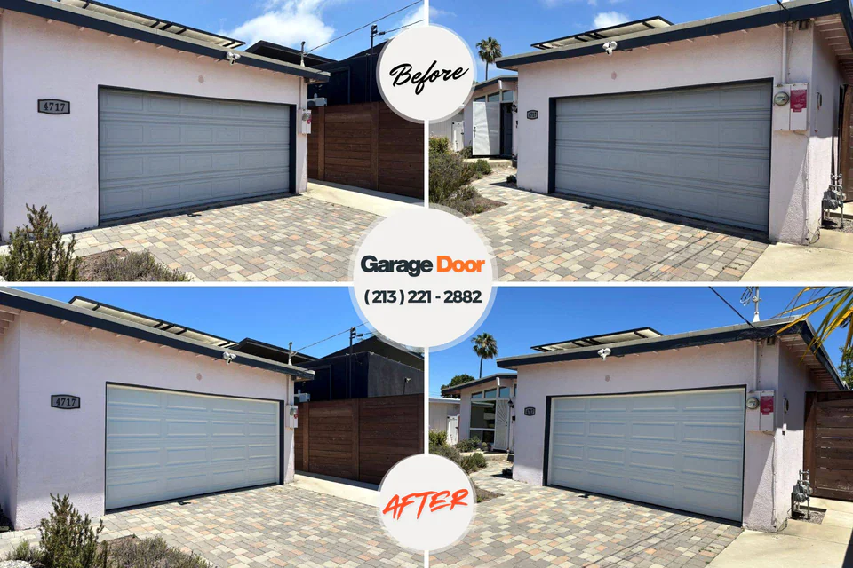 Before and after: garage door repair College Station, TX